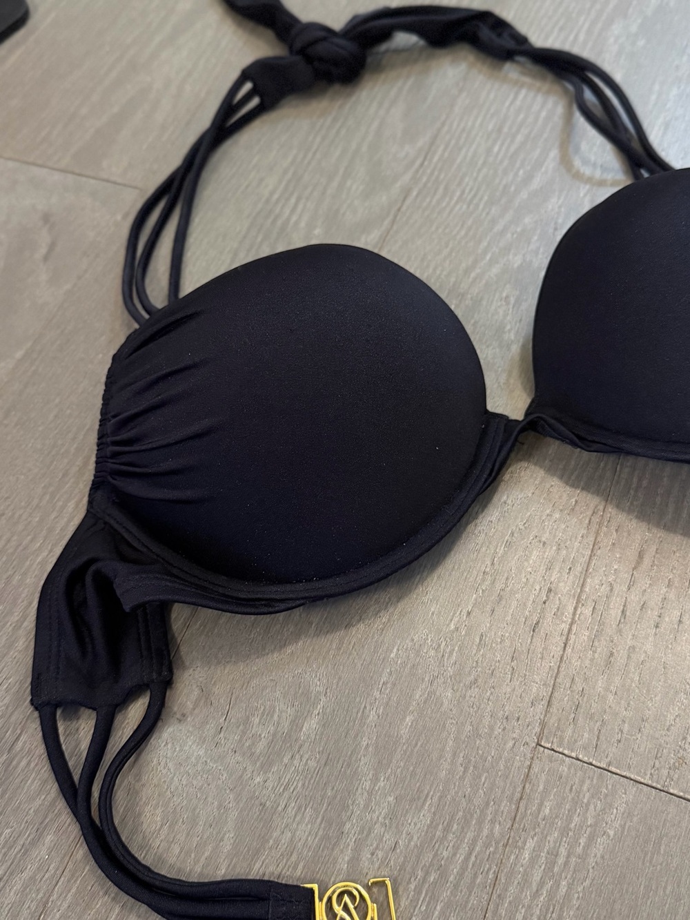 Victoria secret swim Strappy 34C Black Padded Halter top